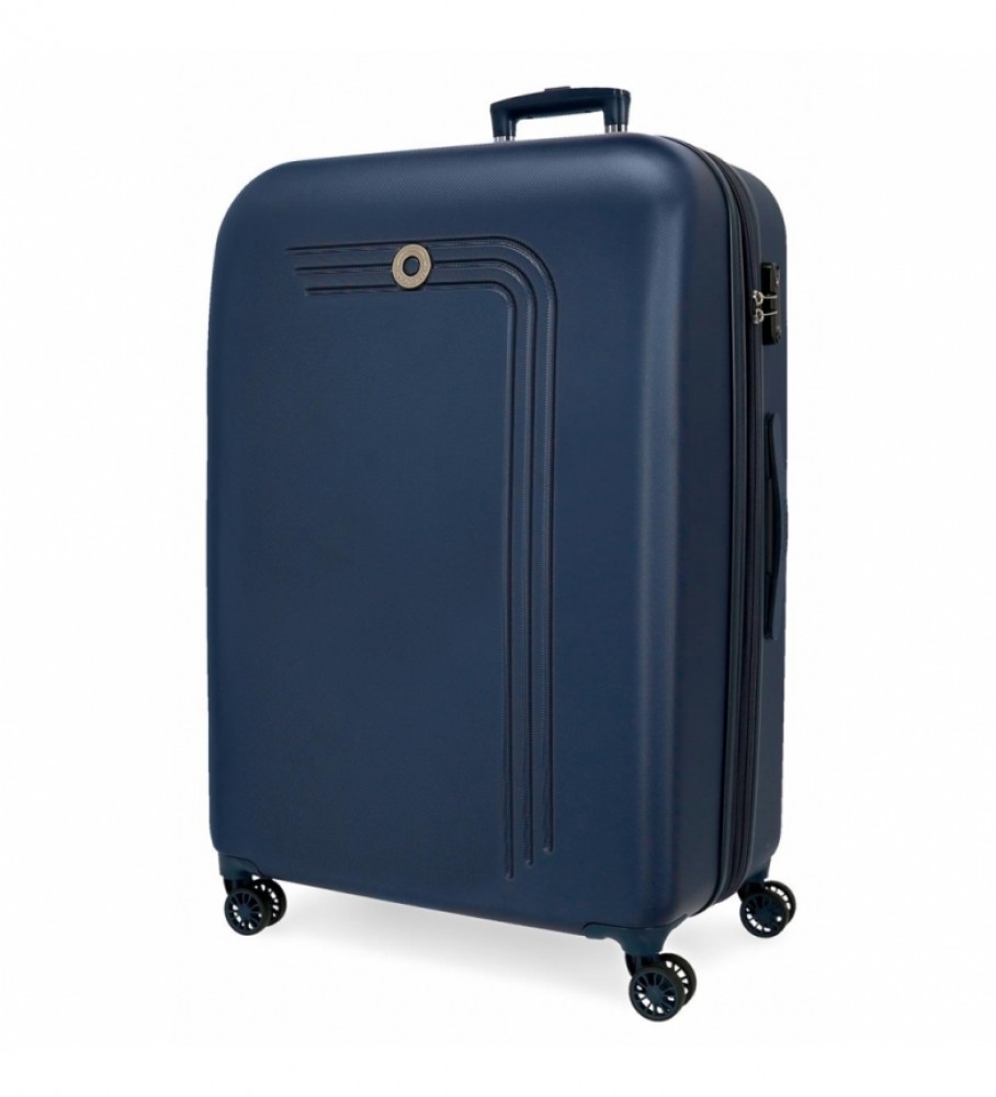 Mala rígida grande Movom Riga, azul marinho - 56 x 80 x 29 cm -