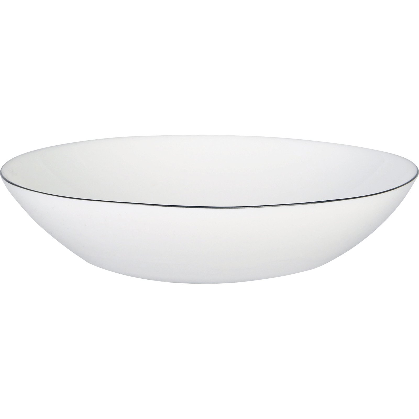 Teller-Set weiss mit Rand anthrazit 18-teilig