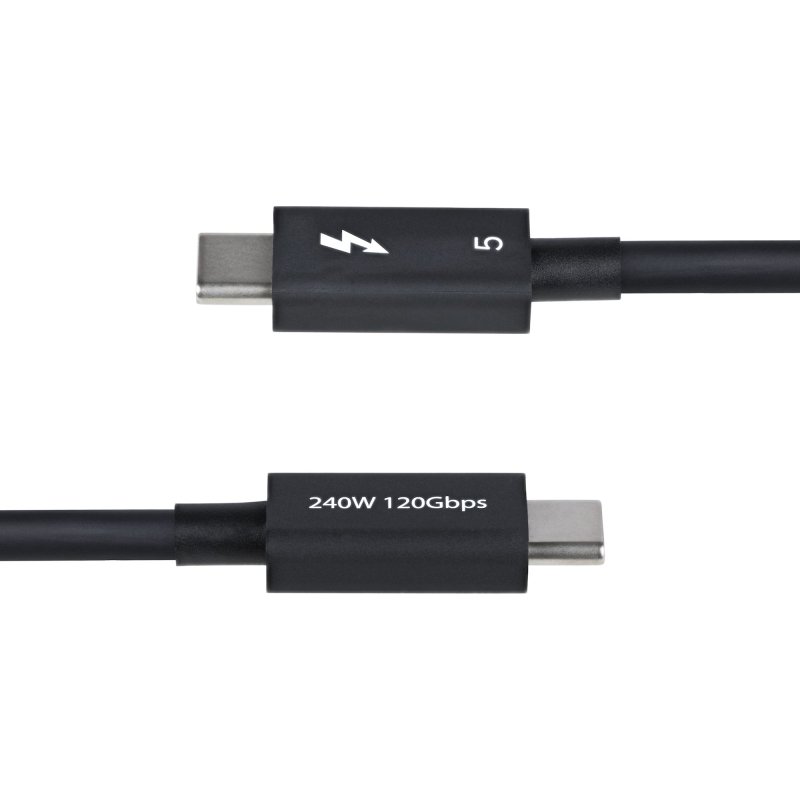 StarTech.com Câble Thunderbolt 5 de 80cm, 80Gbps/Jusqu'à 120Gbps, 240W PD, 8K 60Hz, Câble Thunderbolt Certifié, Compatible avec Thunderbolt 4/USB4/USB-C