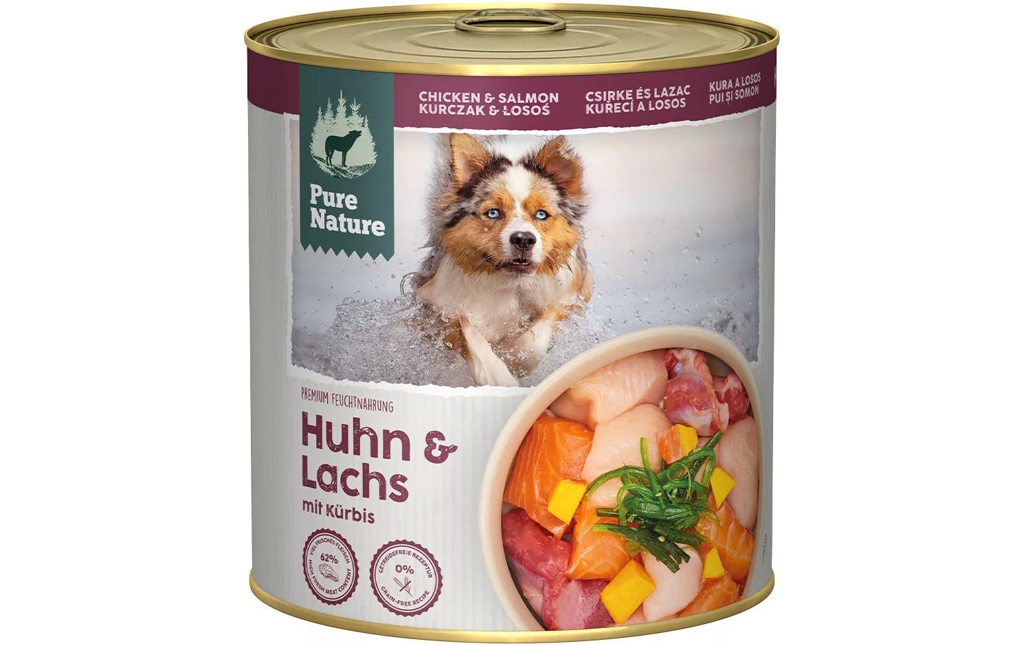 Nassfutter Huhn&Lachs, 800 gAlleinfuttermittel für ausgewachsene Hunde