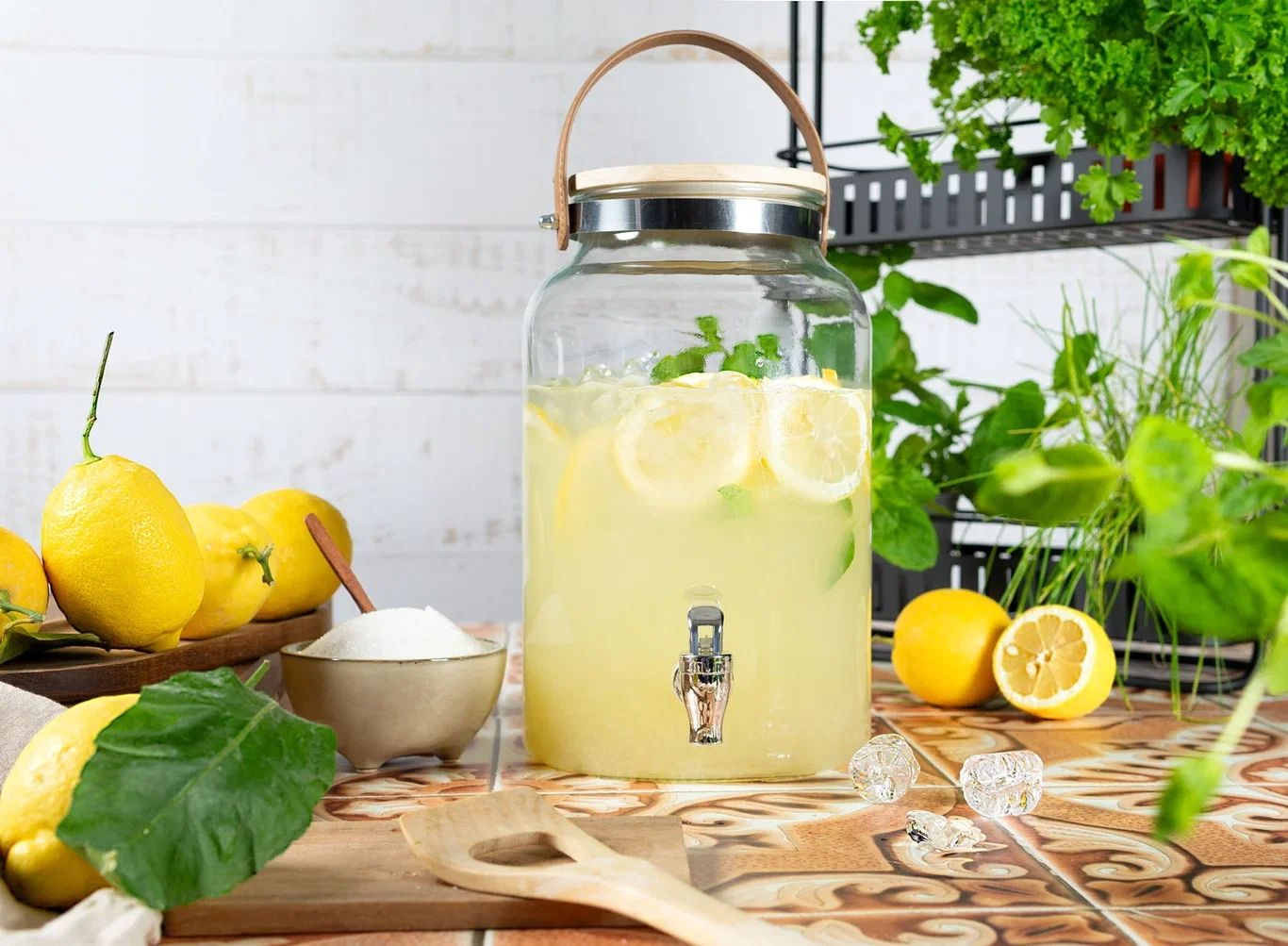 Glassbeholder med dispenser 5 L