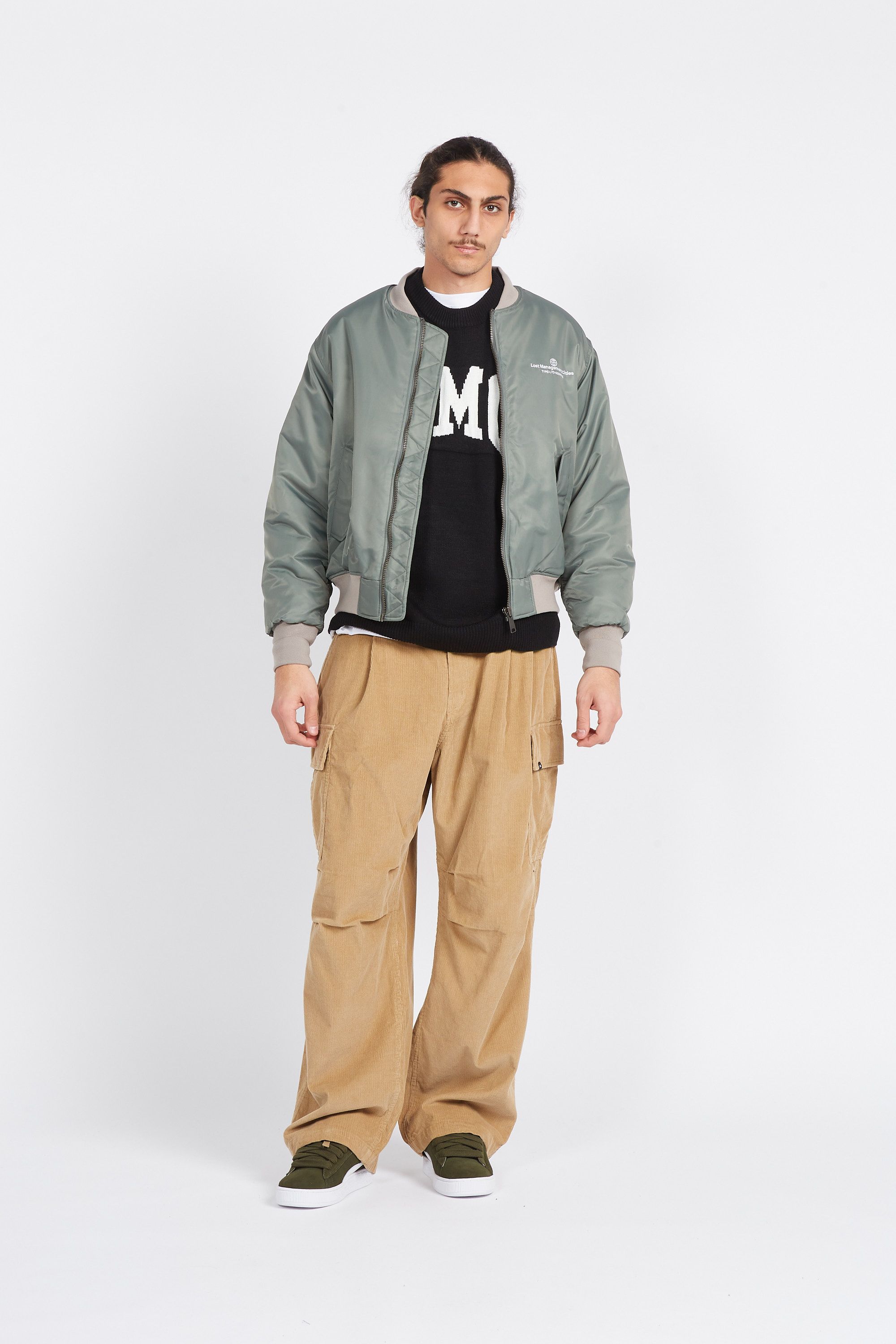 LOST MANAGEMENT CITIES Bomber WHELL MA-1 JACKET Kaki