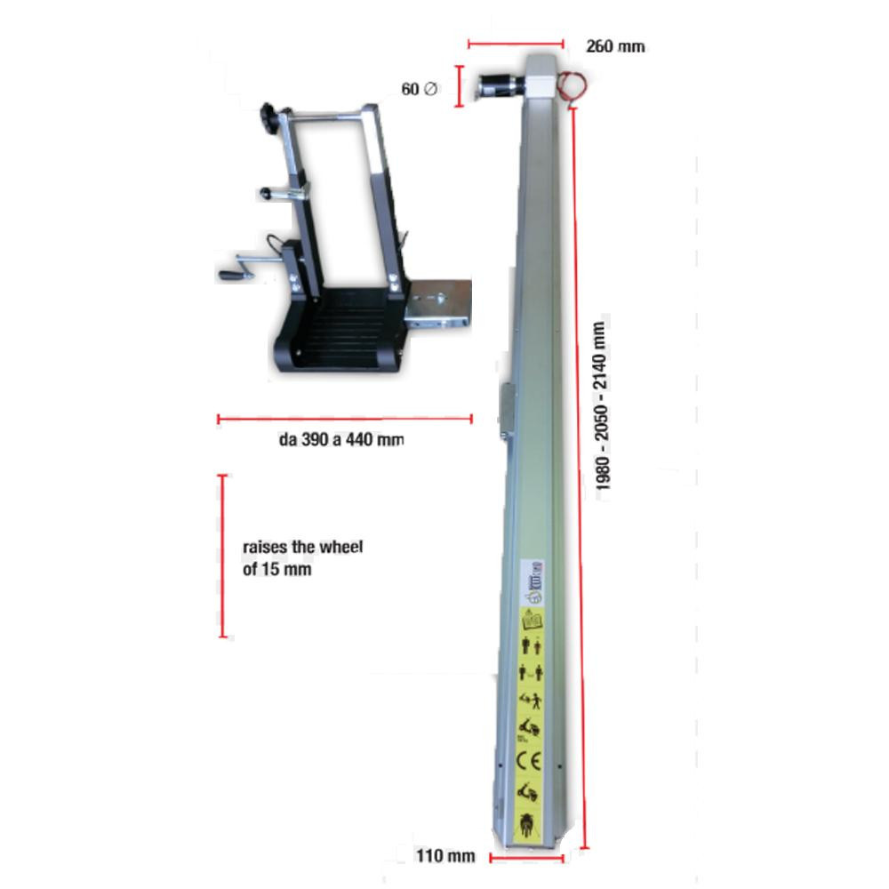 Pollicino Bike Speed Manual rechts 200 cm fiets laadrail
