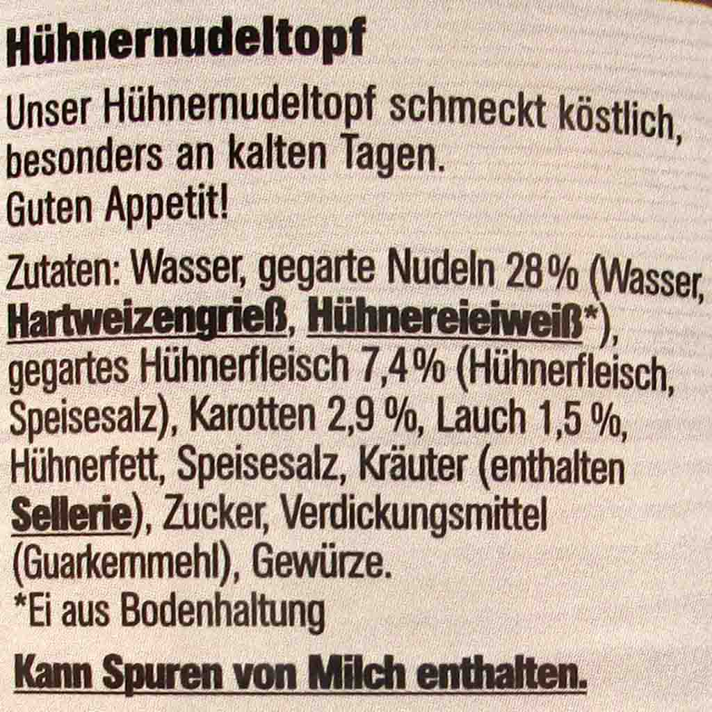 Ja! Hühner Nudeltopf 800g MHD:18.10.27