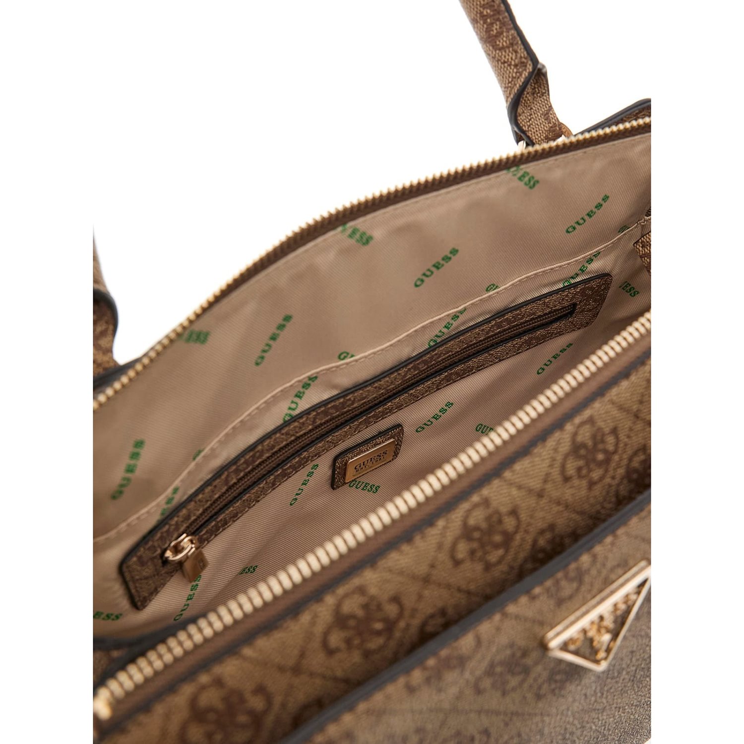Guess Eco Erica 2 Comp Satchel latte logo
