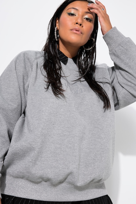 Sweatshirt, oversized, Glitzereffekt, Statement Print