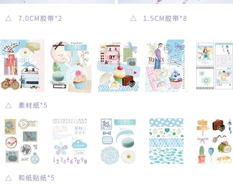 Miumi - Set: Cartoon Masking Tape + Sticker