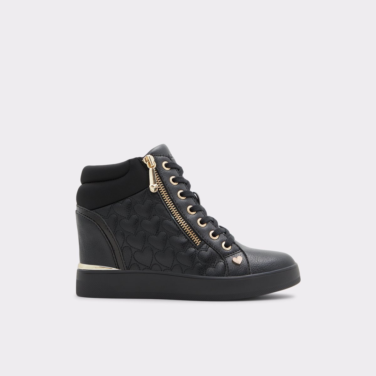 Ailannah Black Synthetic Quilted Women High top sneakers