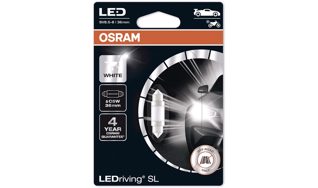 Pinolpære C5W 36mm Hvid LEDriving - Osram