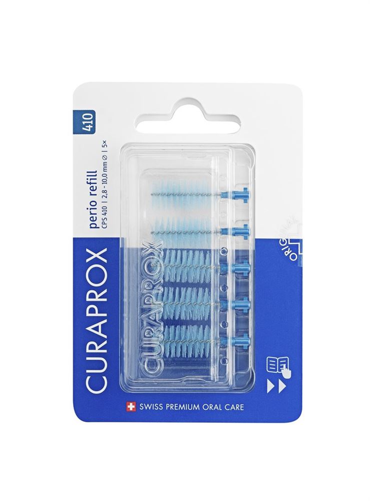 CURAPROX CPS 410 Perio Interdentalbürsten<br>5 Stück, refill deep sky blue
