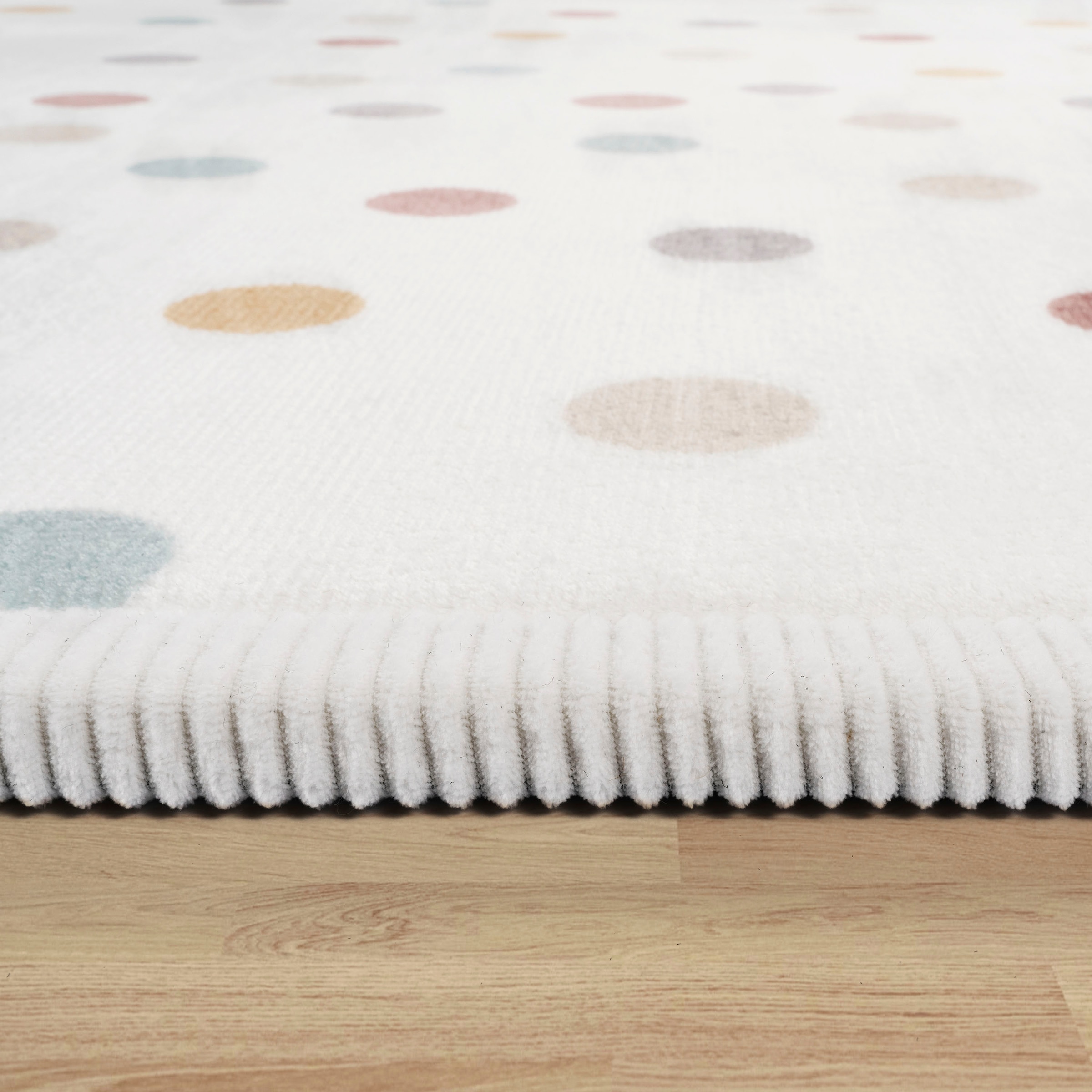 Paco Home Kinderteppich »Emilia 351« rechteckig 24 mm Höhe Kurzflor, gepunktet, sehr weicher Flor