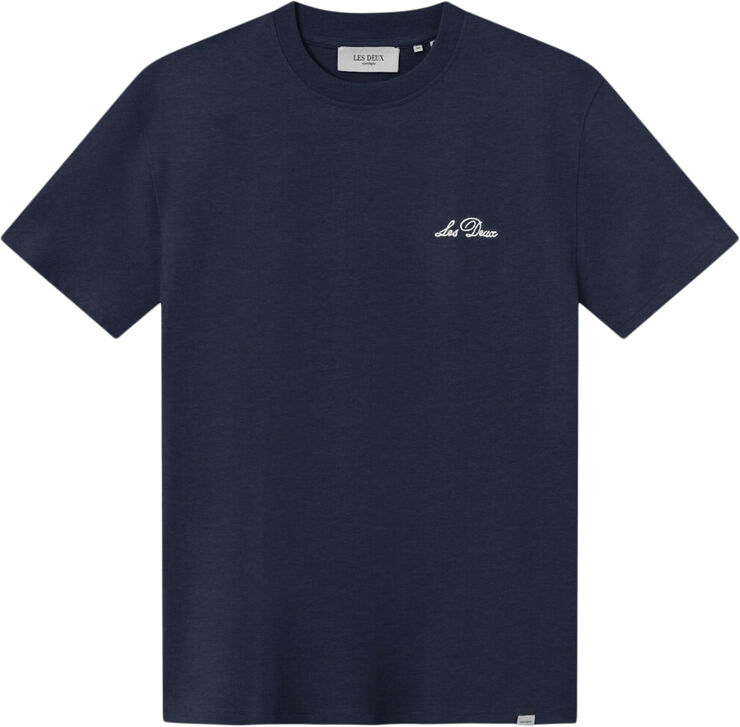 Les Deux Crew T-Shirt Dark navy/white