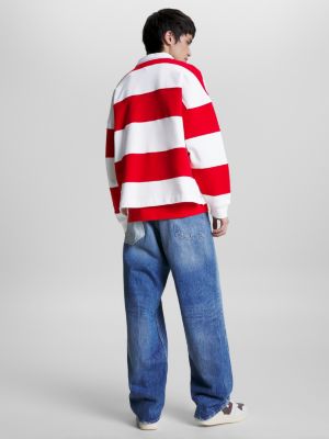 Camisa de rugby despojada com listras de arquivo