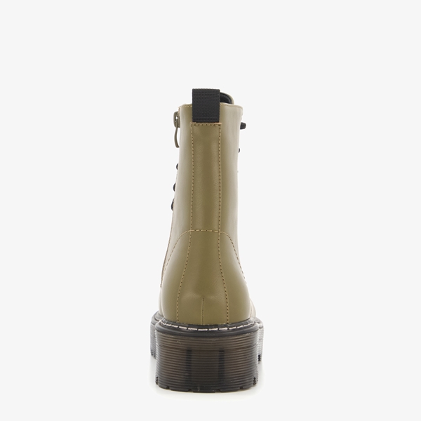 Blue Box dames veterboots taupe groen
