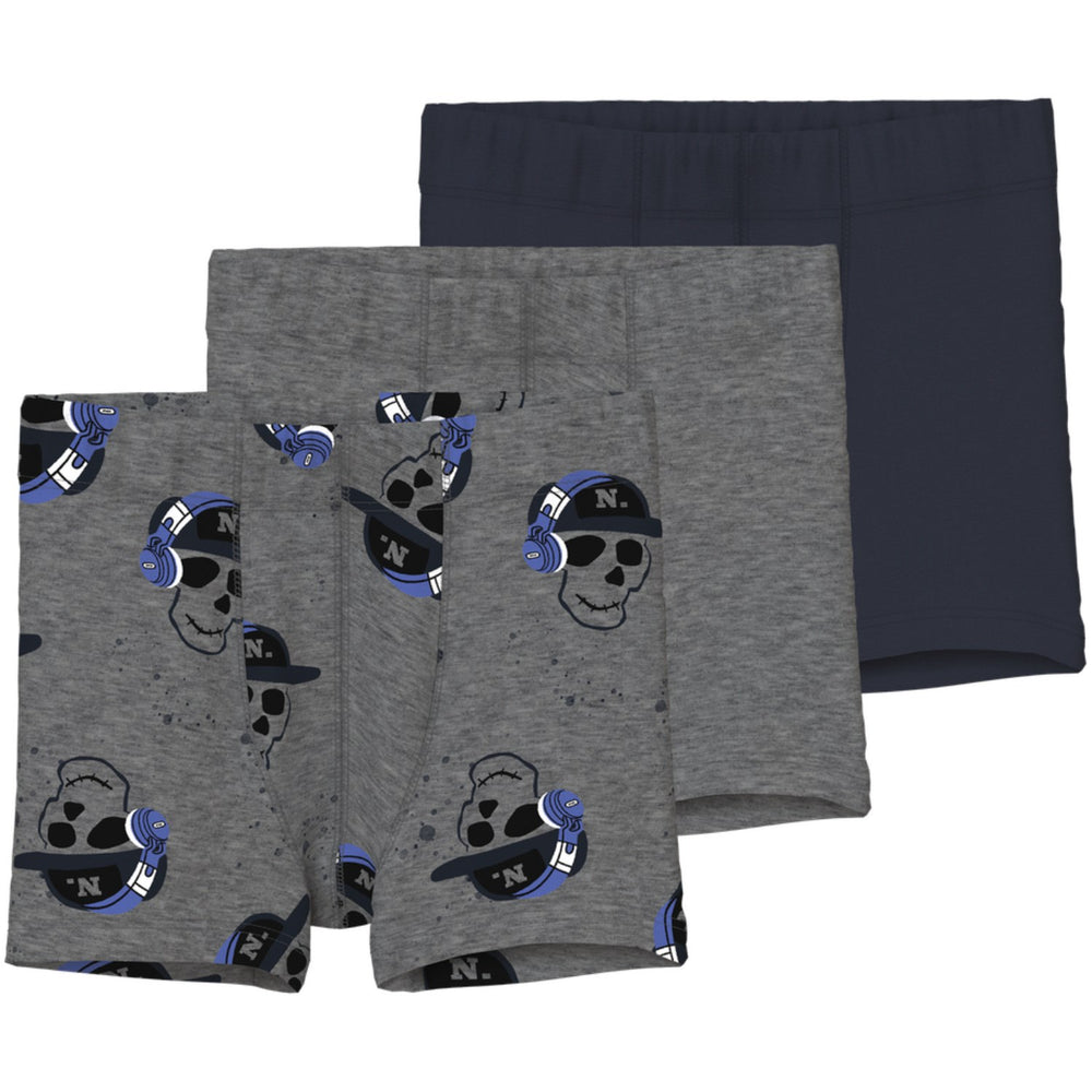 Køb Name It Dark Grey Melange Nmmtights 3P Dark Grey Mel Skull Noos