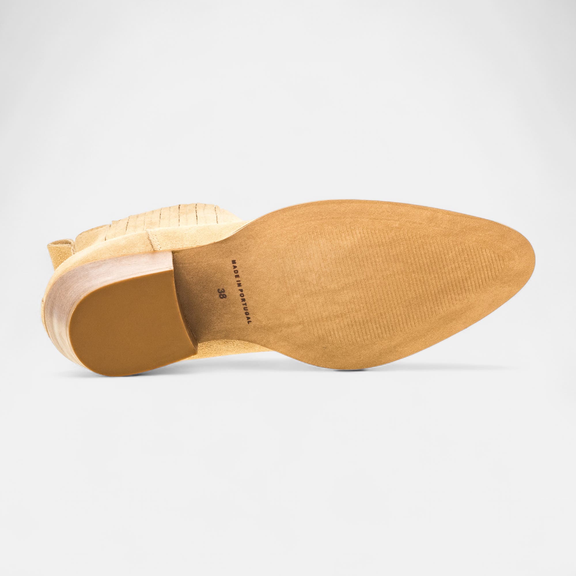 Boots chelsea à talon Femme en cuir beige