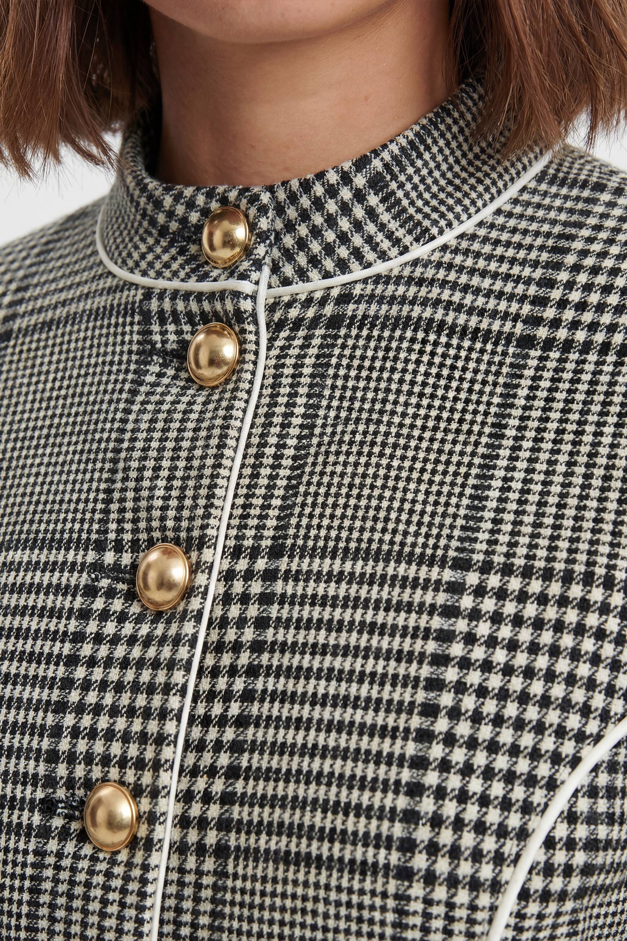 KarenMillen Veste Cintrée À Carreaux Col Montant