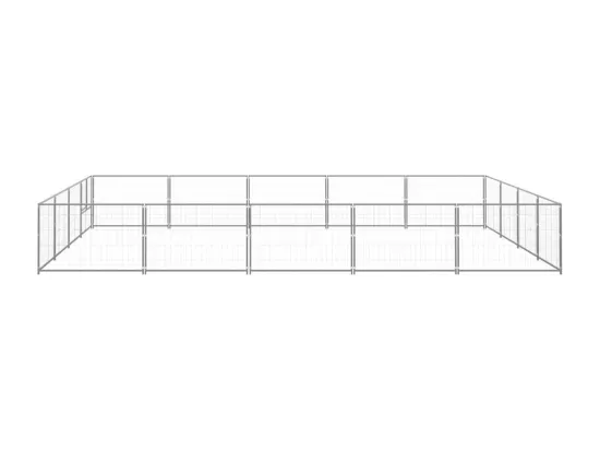 Chenil extérieur cage enclos argenté 500 x 400 x 70 cm 02_0000251