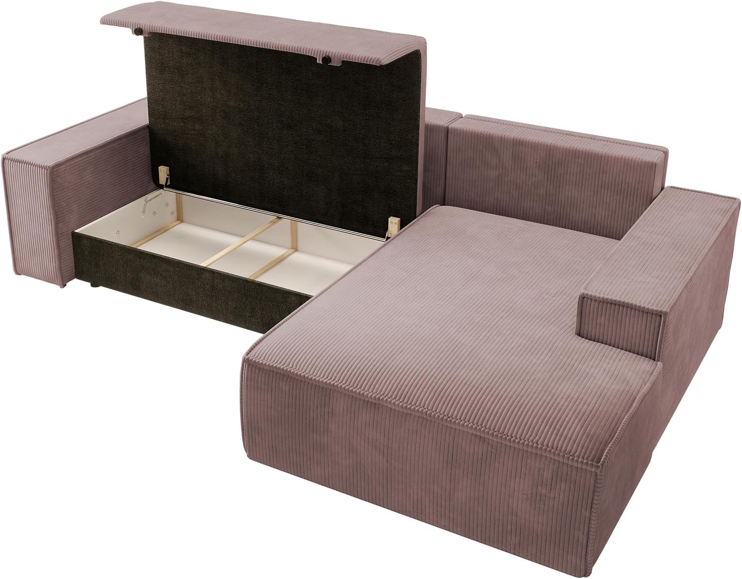 Selsey Sofa Ecksofa Eckcouch Schlafsofa Couch Mit Stauraum Schlaffunktion Pflegeleicht Polyurethanschaum L Form Rechts Farese Rosa Cordoptik