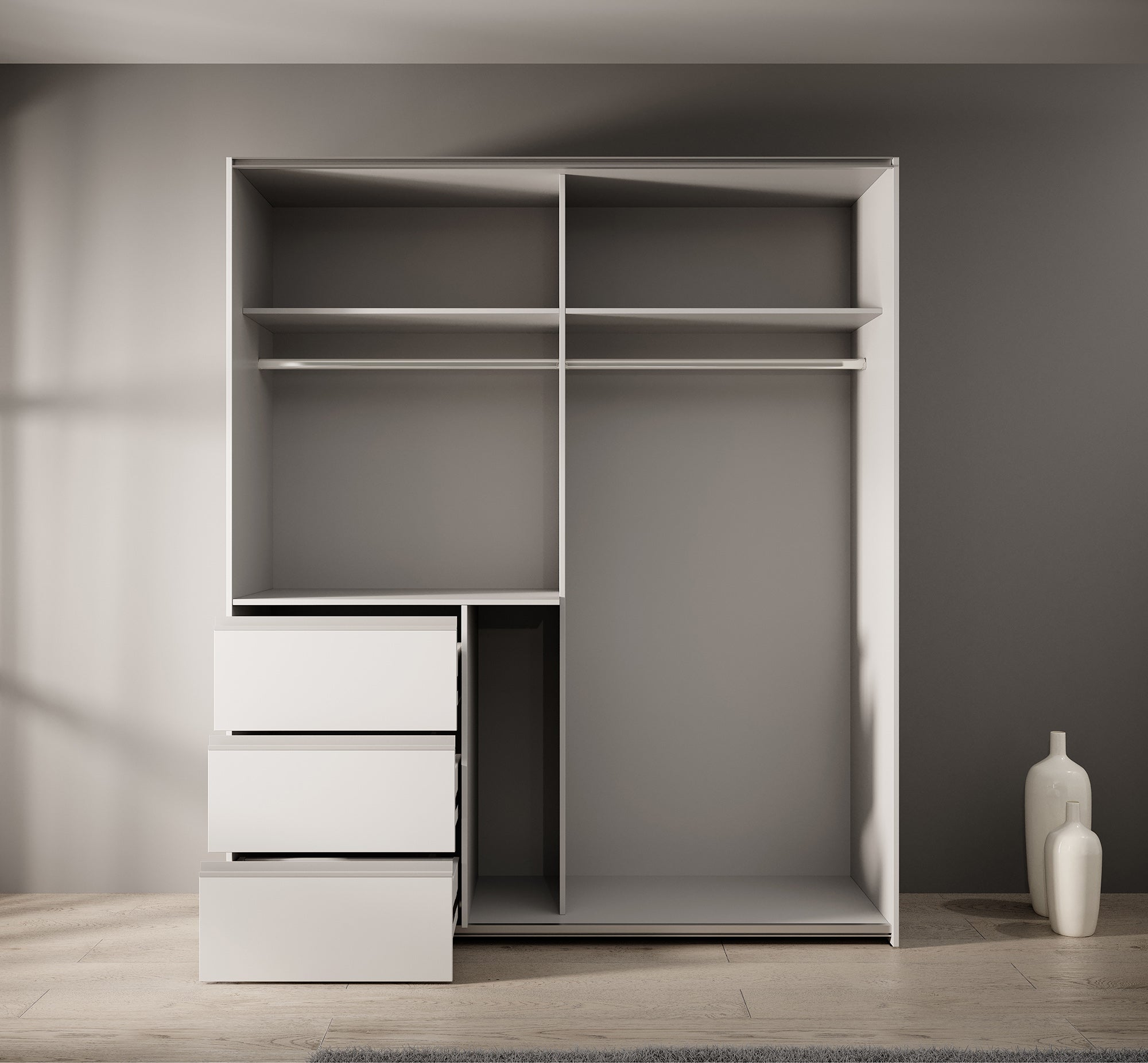 Meubella - Kledingkast Walter - Wit - 170 cm