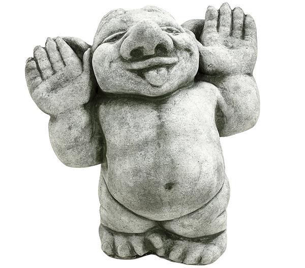Denscho Stein-Troll Hände hoch, 13 x 19 x 25