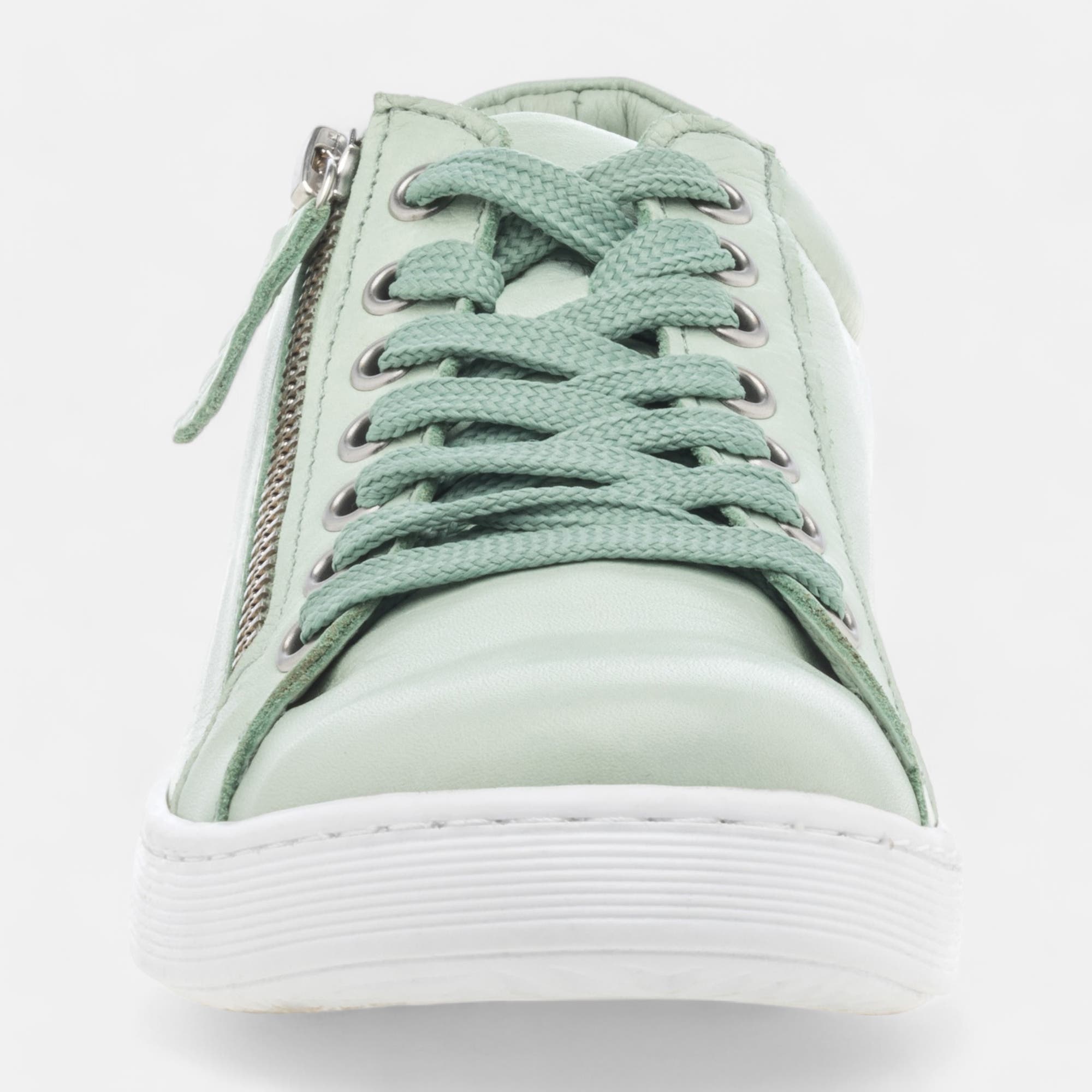 Baskets basses Femme en cuir vert clair