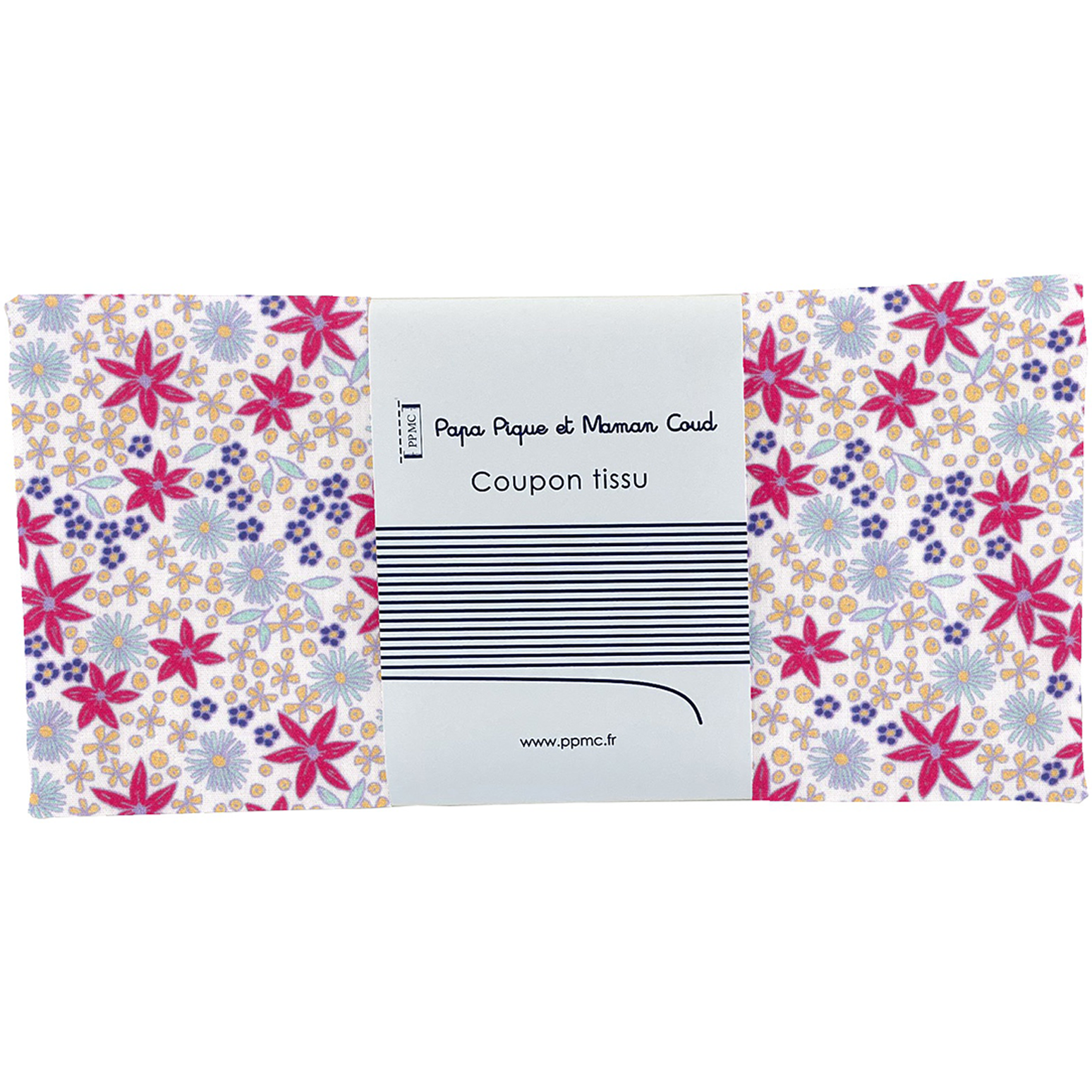 Coupon Tissu 50 Cm Ex2304 Badiane Fuchsia Blanc