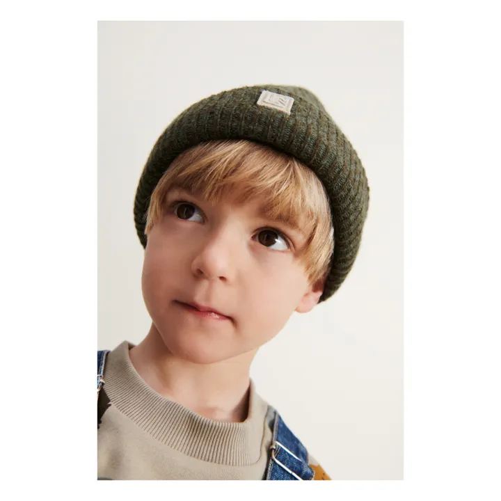Liewood Bonnet Laine Recyclée Emilio | Vert kaki