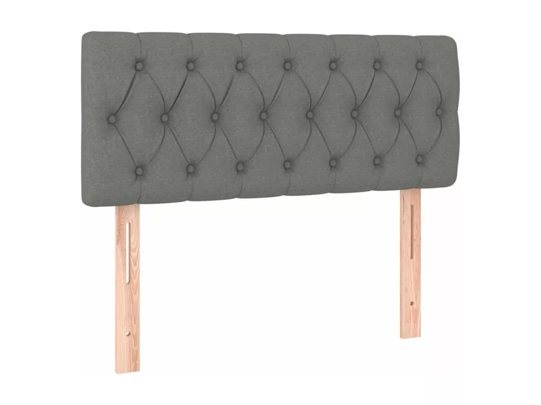Sommier tapissier avec matelas et LED Gris foncé 90x190cm Tissu