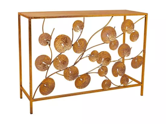 Console d'entrée en métal doré 100x35x70.5h