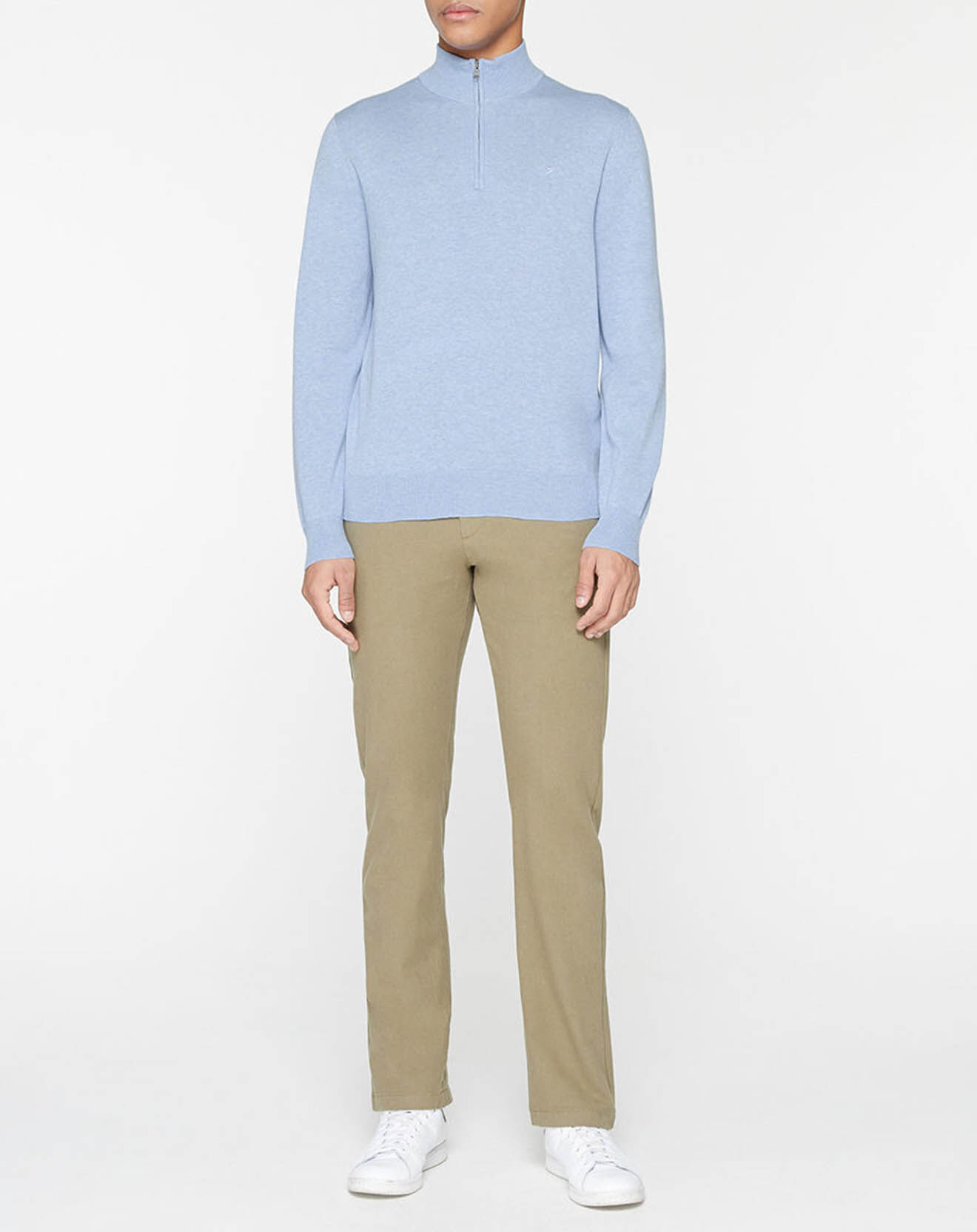 Hackett London Pull en Soie mélangée col camionneur bleu ciel