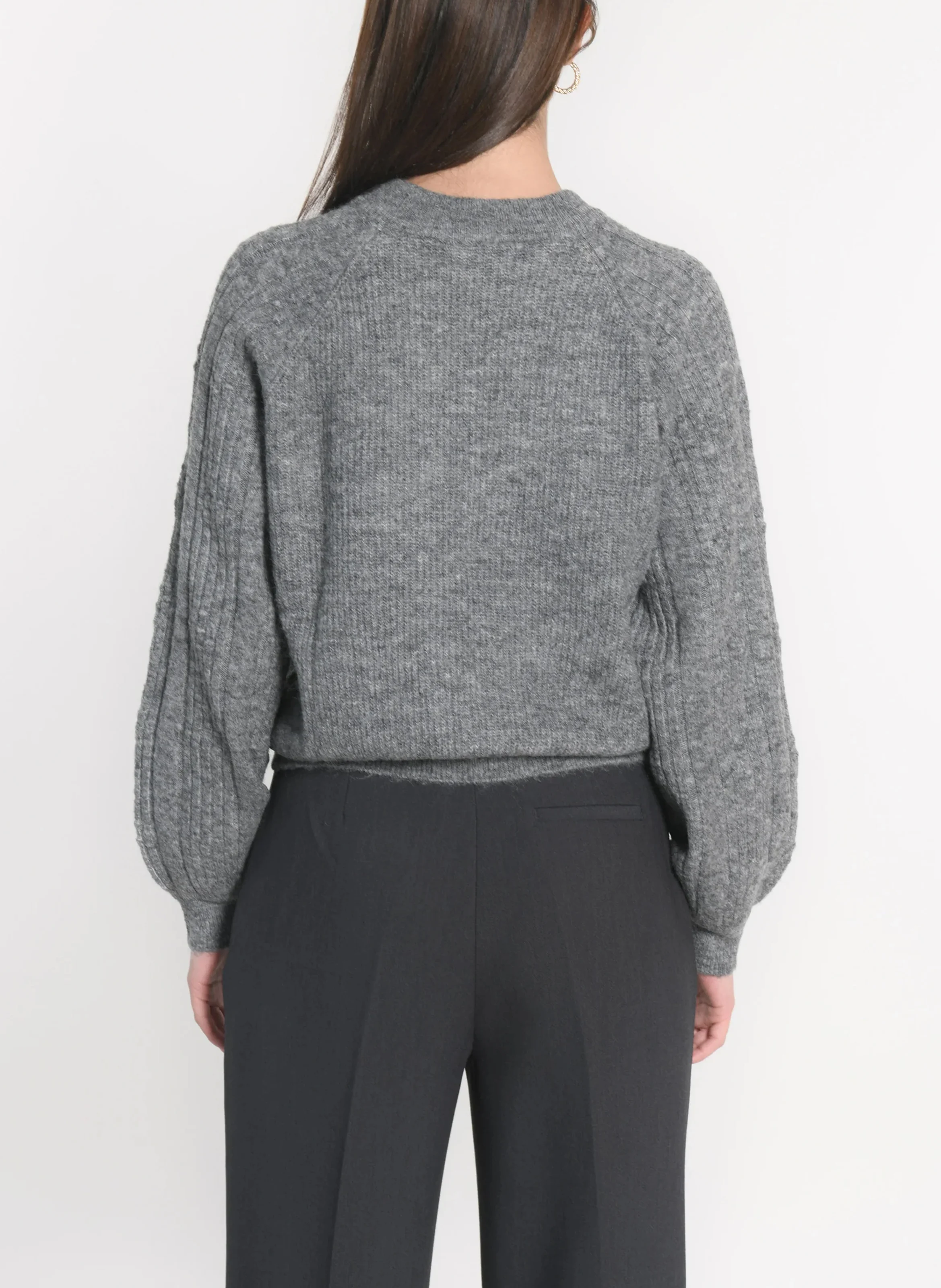 CARRY - Pull droit col rond | Gris