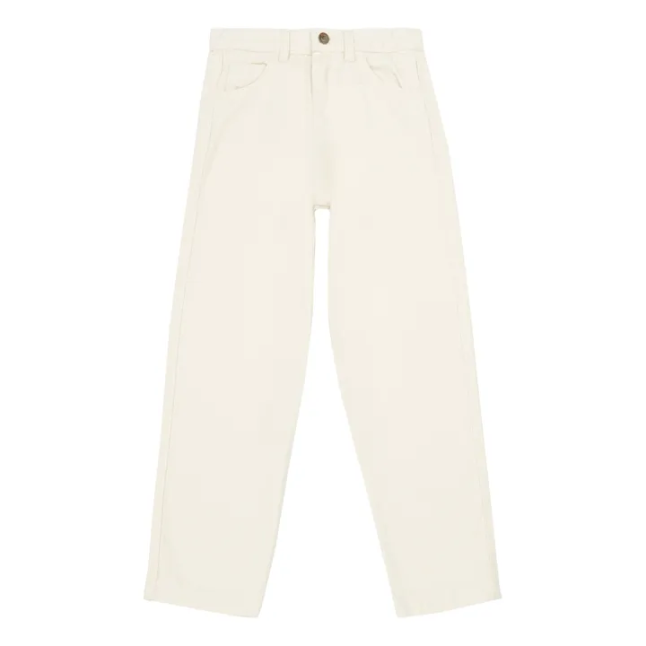 Poudre Organic Pantalon Slim Denim Coton Bio Carotte | Ecru