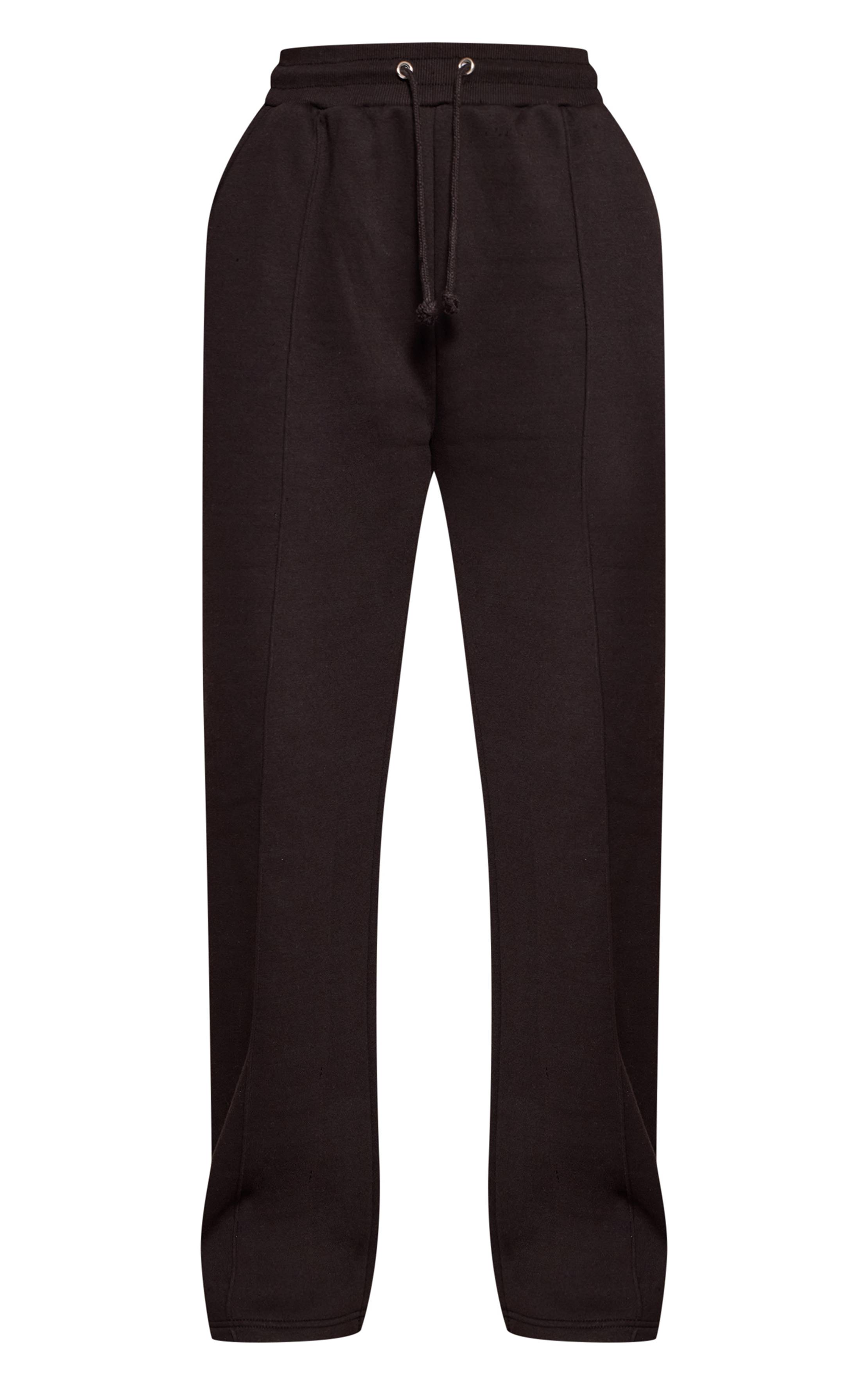 Noir Jogger Large Shape En Molleton Avec Détails De Coutures Sur Le Devant