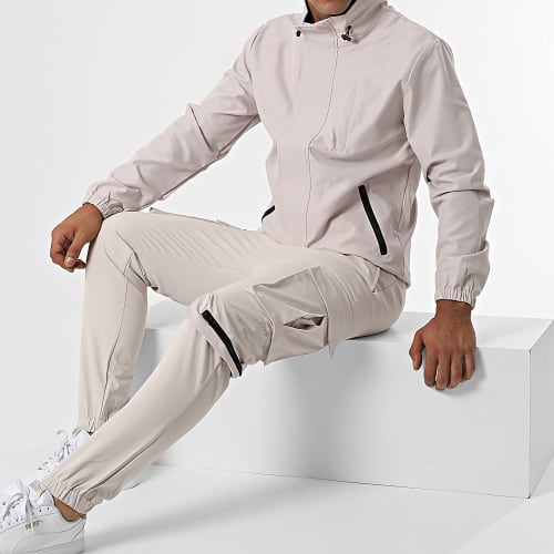 Ensemble Veste Zippée Et Pantalon Cargo AB326 Beige