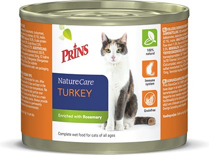 Prins kattenvoer NatureCare kalkoen 200 g