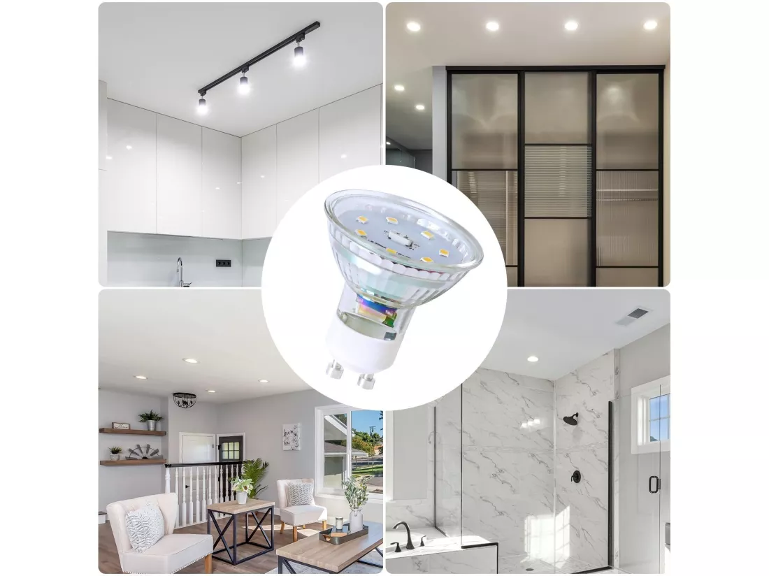 NETTLIFE Lot de 10 ampoule LED GU10 blanc chaud 5W remplace 50W, économie d'énergie 3000K angle de faisceau 110° non dimmable réflecteur incandescent