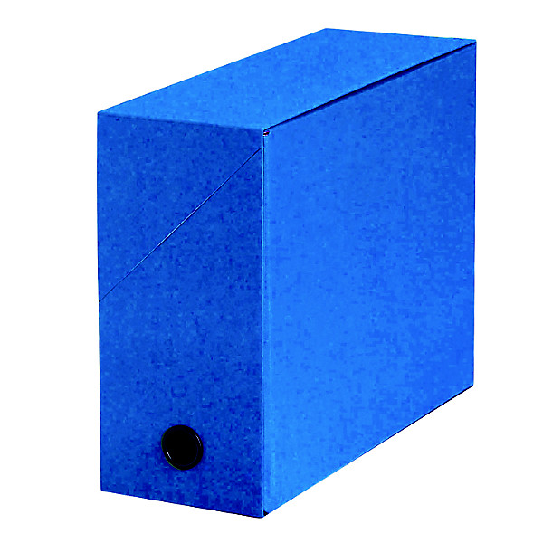 5 boites de classement carton dos 12cm coloris bleu