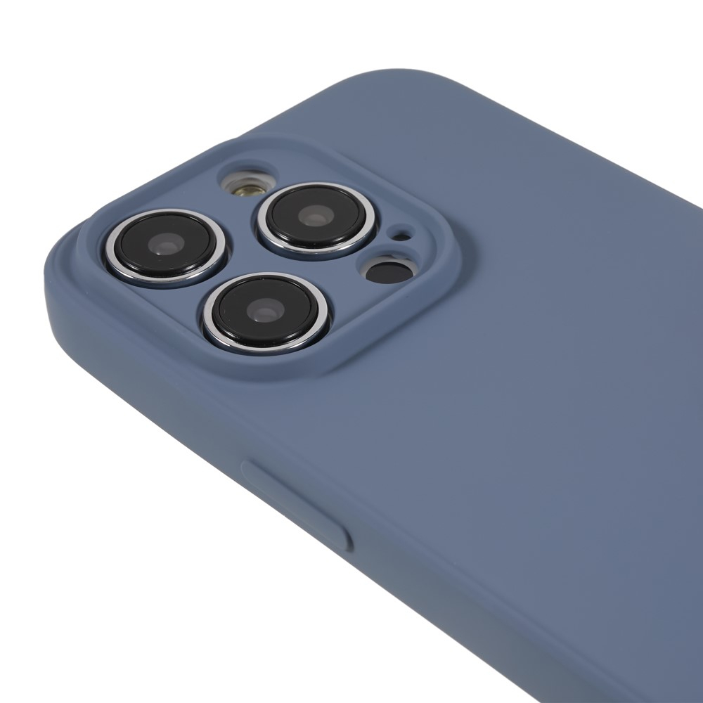 iPhone 15 Pro Gummi Case Hülle mit Kameraschutz - Blaugrau (Matt)
