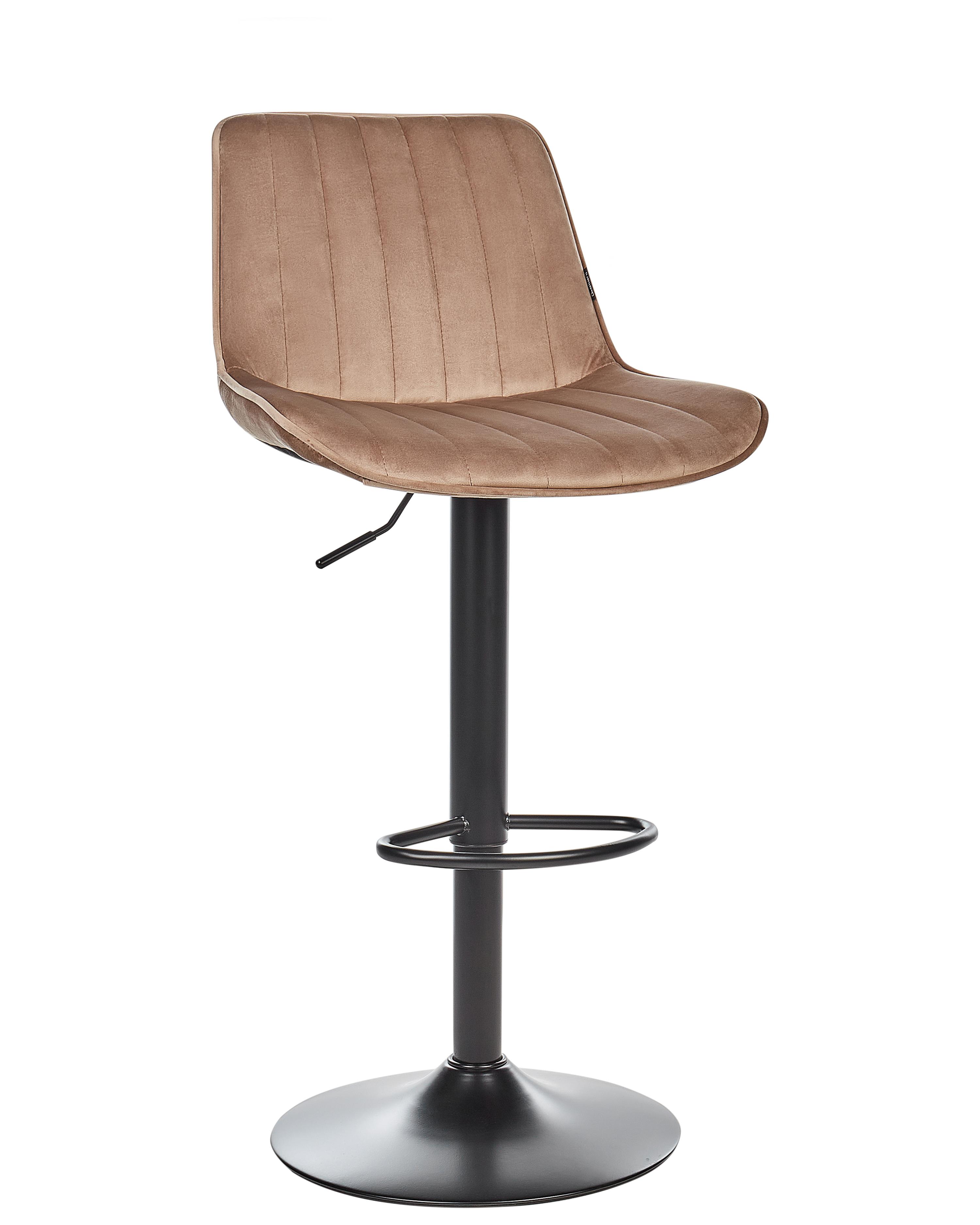 Set van 2 barstoelen DUBROVNIK Fluweel draaibaar Lichtbruin