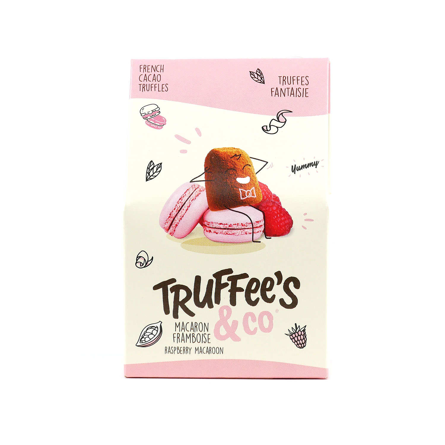 Truffee's & Co - Mini étuis de truffes fantaisie aux brisures de macaron framboise