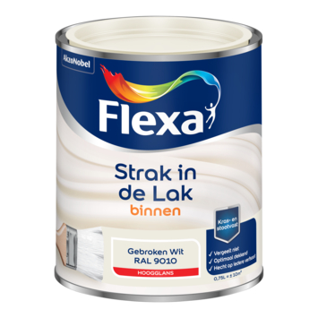 Flexa Strak in de Lak binnenlak hoogglans RAL 9010 gebroken wit 750 ml