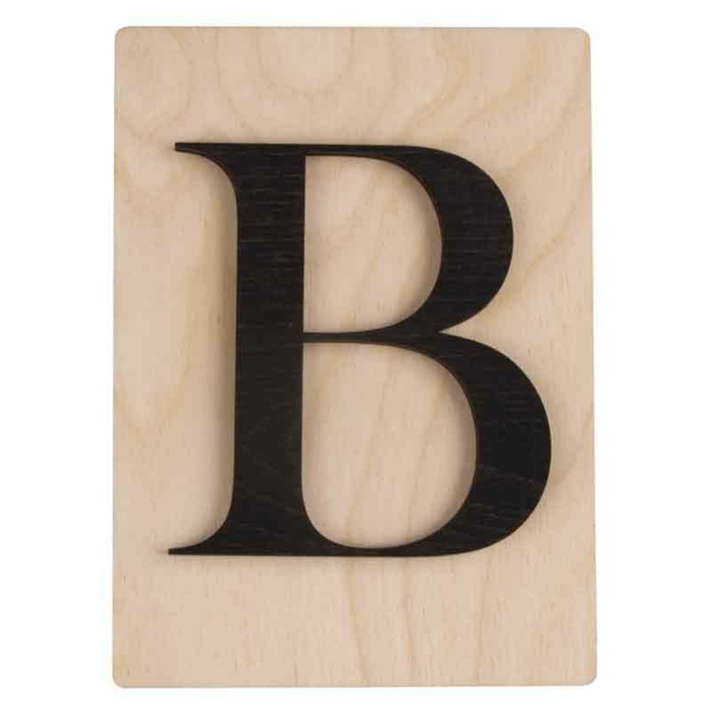 Lettre en bois 14,8 x 10,5 cm - b