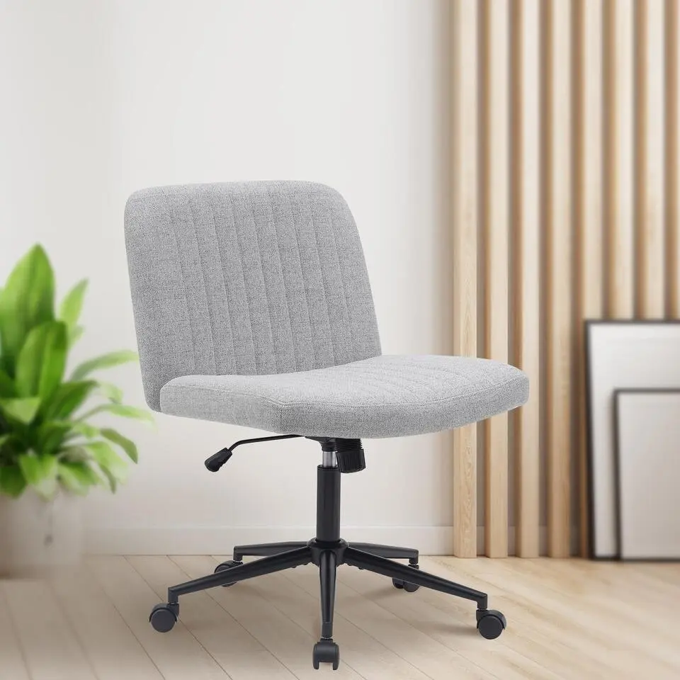 CLP Bureaustoel Kingman zwart Frame - Stof - licht grijs
