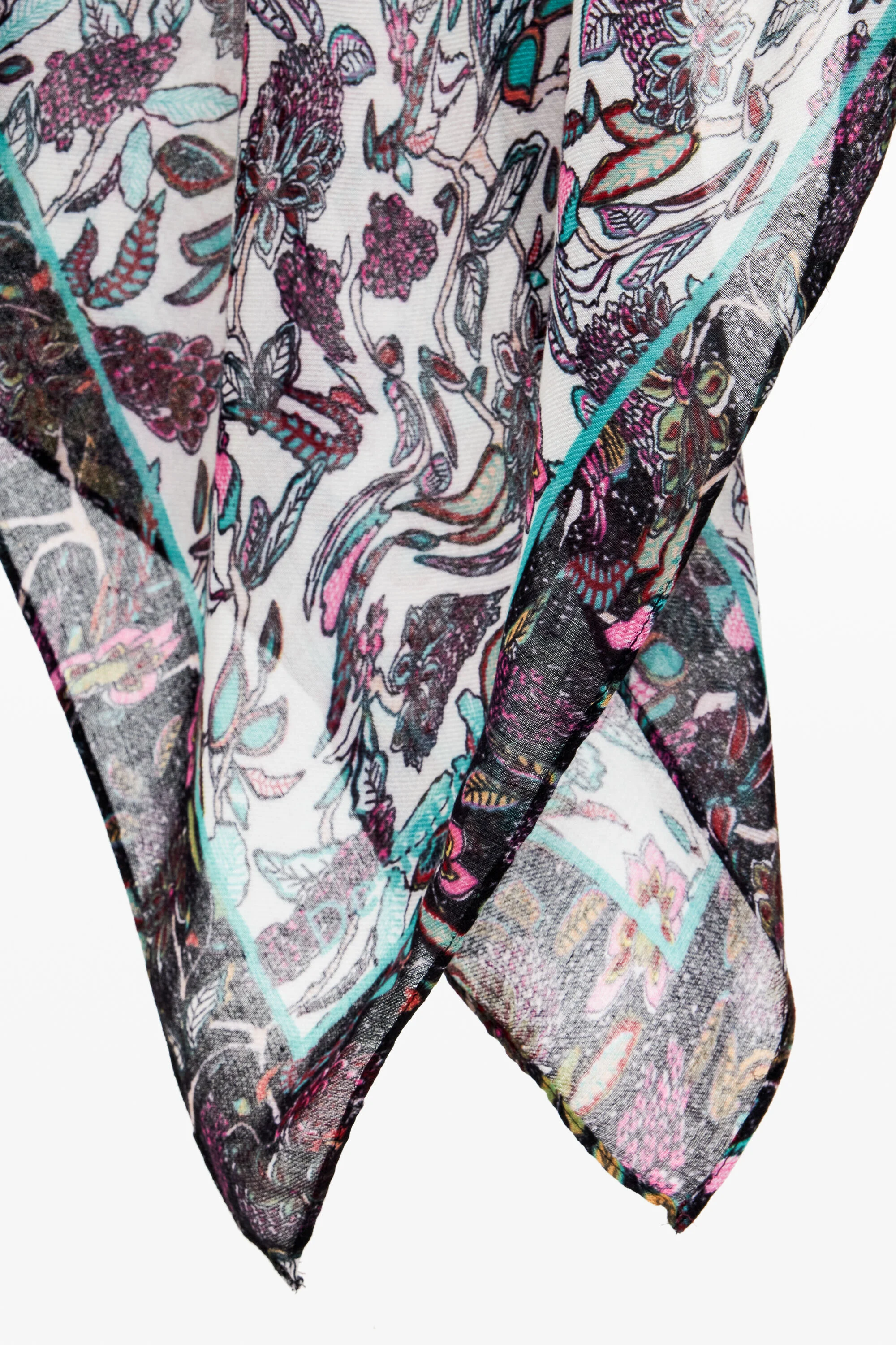 Foulard retangular flores