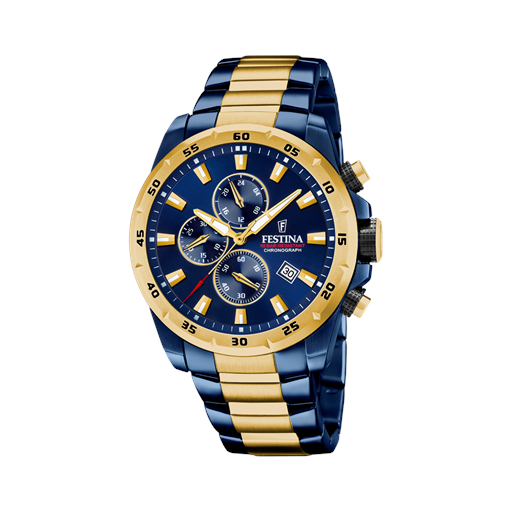 Festina Chrono Sport 20564 Herreur, Blue/Gold, 45,05 mm