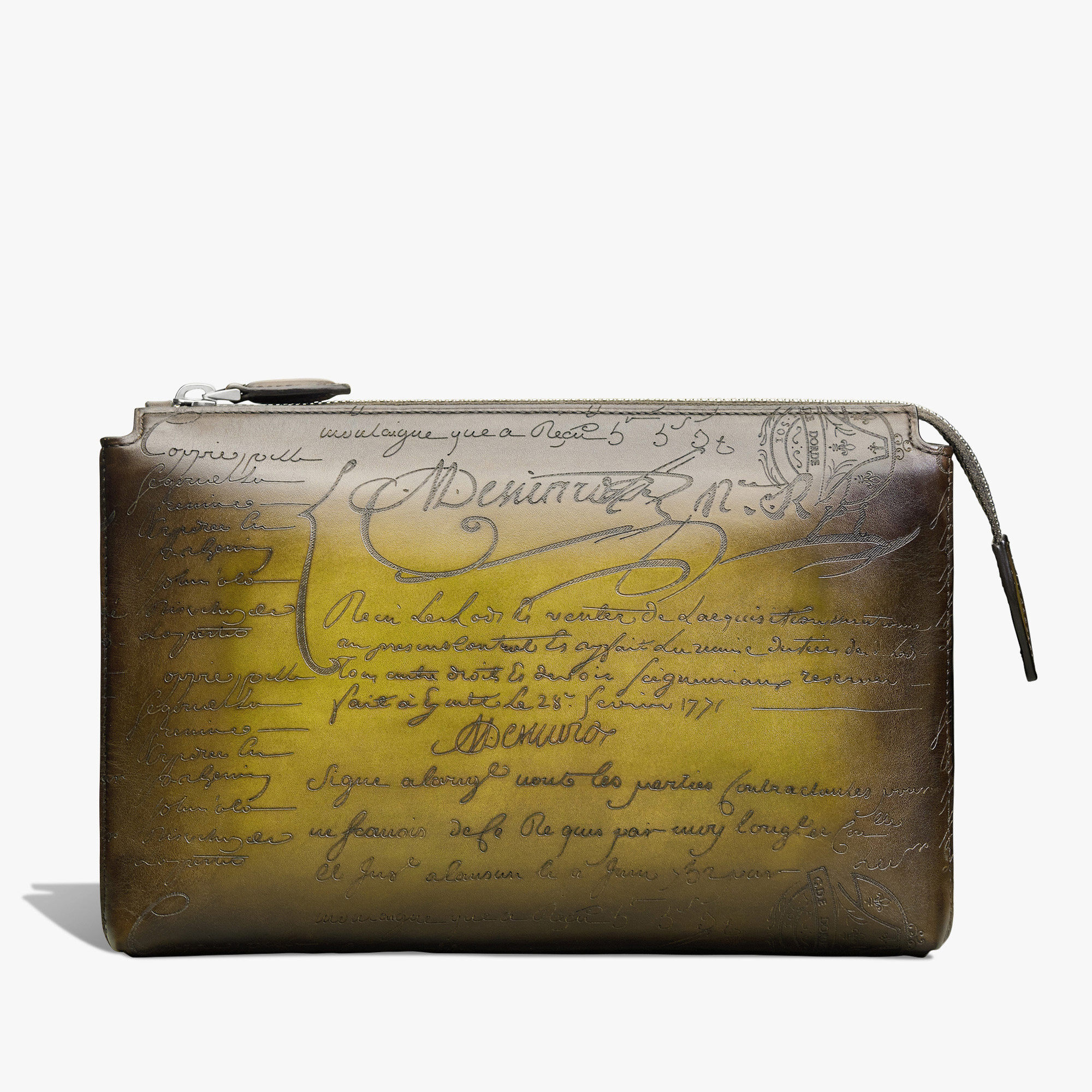 Pochette Zippee Tersio En Cuir Scritto