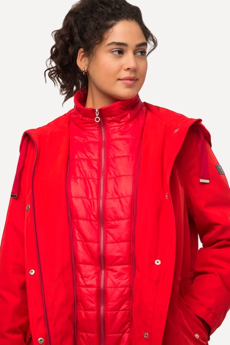 Performance-Parka, Steppeinsatz, 2-Wege-Zipper, Kapuze