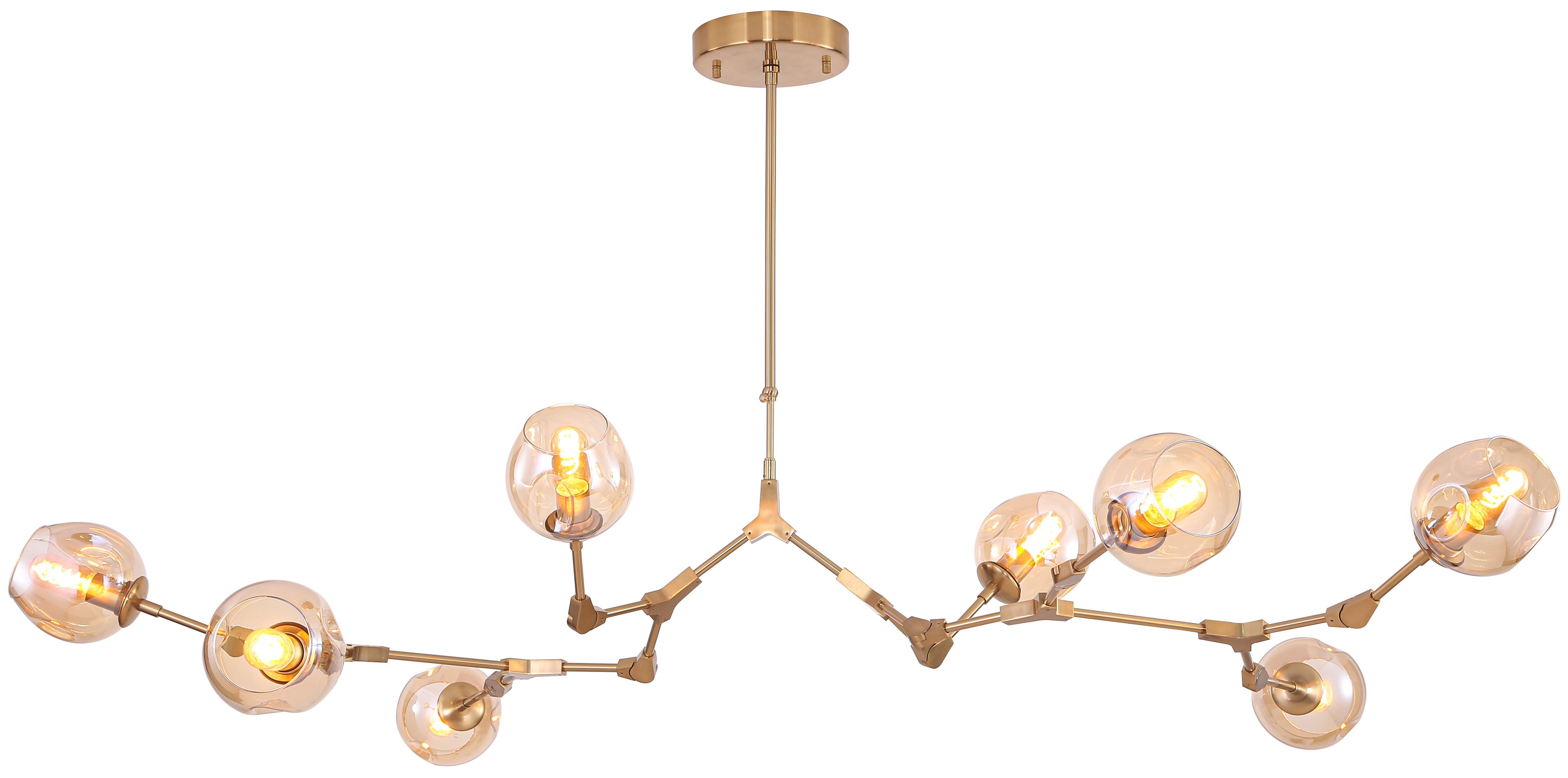 Plafondlamp 8-lichts Messing Cas B120 x D80 cm