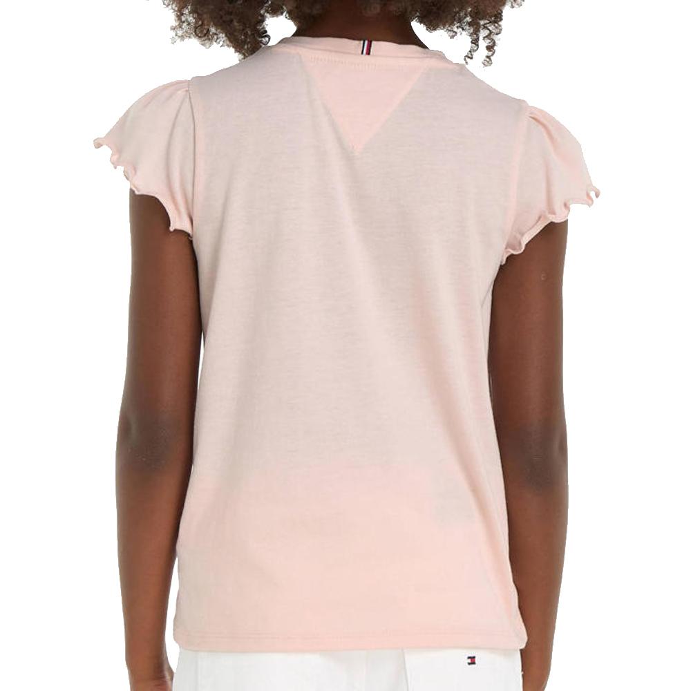 Tommy Hilfiger T-shirt Rose Fille Tommy Hilfiger Essential Ruffle